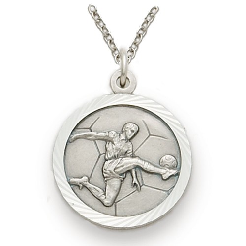 Sterling silver boy soccer - silver,