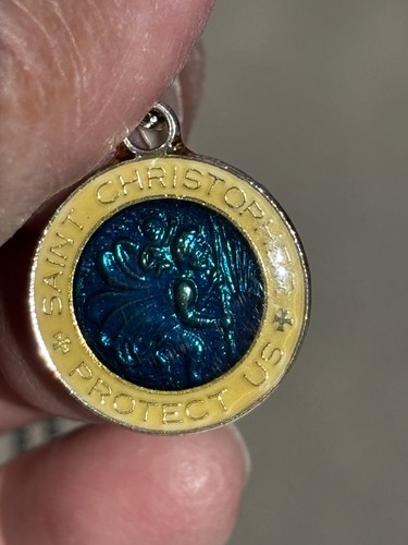 Vintage blue enamel - blue,