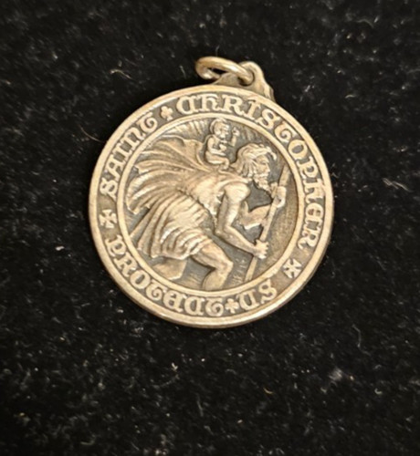 Vtg silver creed patron - creed, st