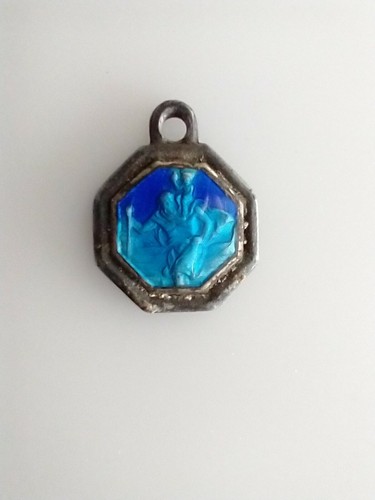Vintage catholic blue enamel - blue,