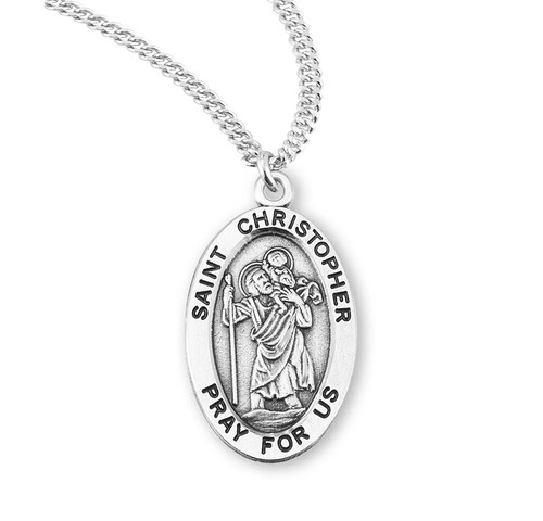 Patron saint christopher oval - saint,